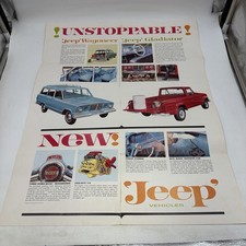 1965 Kaiser Jeep Wagoneer Gladiator Vigilante V8 Original Sales Brochure Poster picture