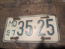 Vintage 1957 Maryland Motorcycle License Plate 35.25 picture