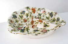 MCM Vintage 3 Section Floral Gold Trimmed Candy / Relish/Nut Dish Made In Japan picture