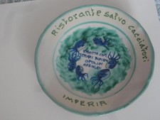 VTG pre-1978 Ristorante Salvo Cacciatori IMPERIA Del Buon Ricordo ITALY Plate picture