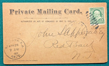 1903 Private Mailing Card 1¢ Franklin + NJ Newspaper Receipt – Red Bank picture