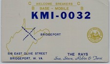 Vtg 1969 CB Radio QSL Postcard KMI-0032 Bridgeport WV Aiken SC Lincoln C116 picture