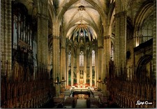 Interior Altar Mayor Cathedral Barcelona Spain Gothic Vintage Postcard picture