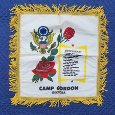 WWII US Army Camp Gordon, Georgia Sweetheart Satin Pillow Case Cover Home Front picture