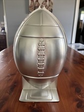 Vintage 1990 Wilton Football Cake Pan Mold Sports NFL Super Bowl Aluminum 13