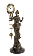 German Junghans Style Brass Elegant Diana Lady Figure Swinging Swinger Clock picture