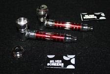 2X ORIGINAL RED METAL Pipe w/Lid Tobacco Smoking Metal pipe ALL METAL Pipes picture