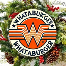 [2D Flat] Whataburger Retro Tin Metal Signs 8x8 Inch Round Aluminum Sign - Durab picture