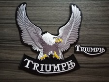 LARGE Size Patch TRIUMPH Racing Biker Rider Embroidered Iron or Sew on Jacket  picture