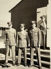 (AnD) FOUND Photo Photograph Military Men Posing Background Photo Bomb Funny Guy picture