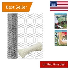 82ft Galvanized Chicken Wire - Perfect for Garden Fencing & Livestock Safety picture