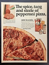 Vintage 1965 Chef Boy ar dee pepperoni pizza mix original advertisement picture