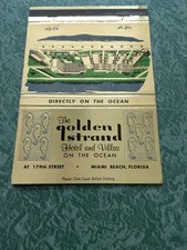 Vintage Matchbook Collectible Ephemera A8 Miami Beach Florida golden strand seah picture