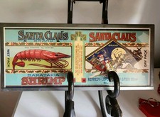 Biloxi, Miss., Santa Claus Christmas Barataria Shrimp Glass Incased Postcard - picture