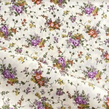 2.5 YD Purple Sienna Floral Cluster Fabric Cotton Print picture
