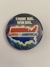 Lotto America Think Big Win Big Pin Back Button P215 picture