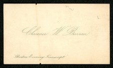 CLARENCE W BARRON • ORIGINAL BUSINESS CARD • Handwritten Appointments on Reverse picture