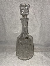 Vintage Zajecar 24% Lead Crystal Decanter Floral Medallion Stopper Yugoslavia picture
