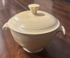 Vintage Fiestaware Ivory Covered Onion Soup Bowl W/lid 1936-37 Rare Fiestaware picture