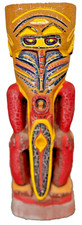 HandCarved Northwest Native Aztec Inka Wood Carving CracklePaint Bird Chief 10