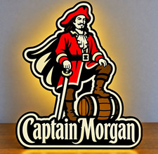 Captain Morgan Rum Pirate LightBox Display – LED Home Bar Sign USB Powered picture