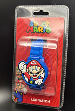 Nintendo Super Mario LCD Kids Quartz Digital Watch Blue Plastic Strap w/ Box picture