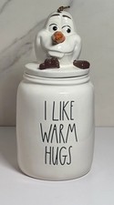 Rae Dunn Disney Frozen Olaf I Like Warm Hugs Cookie Jar Canister Ceramic picture