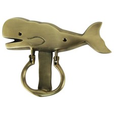 Solid Brass Sperm Whale Door Knocker Beach House/Sea Life/Home Decor Doorknocker picture
