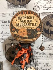 Vintage Style Halloween NOISEMAKER RATTLE - Midnight Moon - Owl & Lantern picture