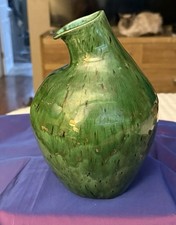 Iconic 1960’s Green Free Form Studio Pottery Vase French Design Style of Madoura picture