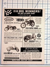 1958 Zundapp Motorcycle Scooter Ad Berliner Motor Corp. Big Bear Run Ephemera picture