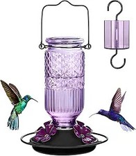 FEED GARDEN Glass Hummingbird Feeder for Outdoors Hanging, 16 oz Leak-Proof Nect picture