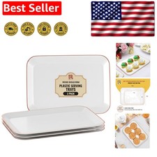 Durable Rose Gold Plastic Dessert Trays - Set of 3 - Perfect for Entertaining picture