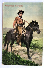 Antique Cowboy Postcard 