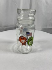 Vintage 1984 Los Angeles Olympics M&M's Glass Candy Jar with Lid Mars Inc 1983 picture