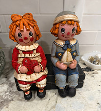 VTG Raggedy Ann & Andy Ceramic Figurines Shelf sitters picture