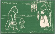 c1907 BEAR Days of the Week Postcard 