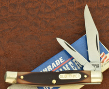 VINTAGE NOS SCHRADE MADE IN USA SAWCUT BROWN DELRIN OLD TIMER JACK KNIFE 33OT picture