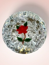 William Manson 2002 Wild Rose Lampwork Paperweight Signed WM Cane Master Sample picture