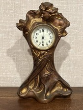 Antique Seth Thomas Figural Art Nouveau Cast Bronze Statue Clock - Running picture