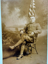 WWI US Army Doughboy Soldier Studio Portrait RPPC Royal Photo Co Louisville KY picture