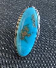 FRED PESHLAKAI Vintage Navajo Sterling & Turquoise Ring c.1940s Native American picture