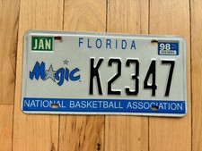 1998 Florida National Basketball Association License Plate picture