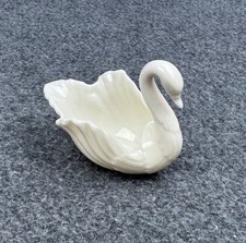 Vintage LENOX Small Ivory Porcelain Swan Figurine Trinket Dish Ring Holder picture