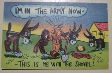 Vintage WW2 Postcard Comic Military Army Humor has fold s6 picture