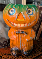 Paper Mache Style Halloween Standing Jack-o-Lantern Man by Evelyn & Lou Vintage picture