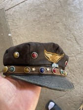 Vtg 1940s 50s Harley Davidson Rider Cap Hat Brando Antique Motorcycle Indian picture