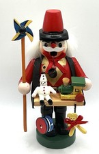 Nutcracker Smoker Figurine “Peddler” Accented With Toys Wooden Germany Vintage picture