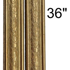 Floral Embossed Square Brass Tubing Pipe Pole Sleeve 36