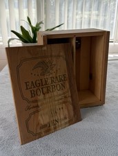Vintage Eagle Rare 10 Year 101 Proof Wooden Box Glasses Gift Pack BOX ONLY picture